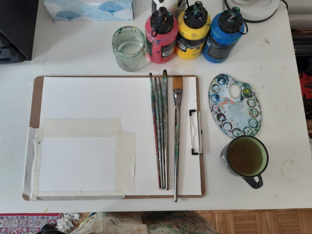 Setup für ein Acrylbild